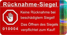 Rücknahmesiegel mit