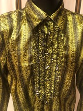 Rüschenhemd grün-schwarz 