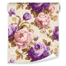 Vliestapete Blumen Rosa Lila Natur VLIES TAPETE XXL + KLEISTER 52