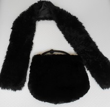 Pelz Muff Handwärmer Tasche und Pelz Schal