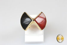 Ring 14 Karat Gold Onyx und Karneol Fingerring Schmuckring Goldring