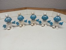 5x Figur Astro Schlumpf Set ohne Helm Peyo Bully Sammlung Schlümpfe Anzug weiß 