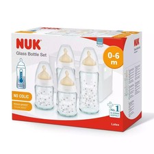 NUK First Choice+ Babyflaschen aus Glas | Starter Set | 0–6 Monate | BPA-fre