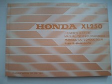 Honda XL 250K, Fahrerhandbuch/Bedienungsanleitung