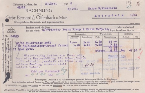 Rechnung bernard offenbach - rechnung,