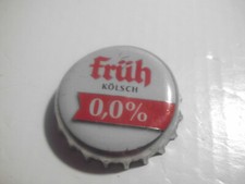 Gebrauchter, silbern-weiss-roter Kronkorken früh kölsch 0,0%  (ohne ALKOHOLFREI)