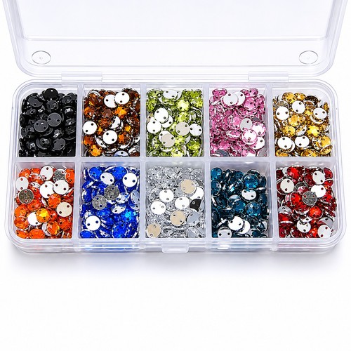 Pailletten 6mm bunt rund - pailletten,