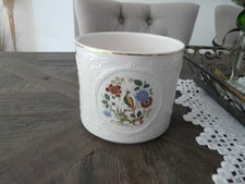 Frankton Tegelen - Blumentopf / Übertopf weiß Fasanen-Motiv ø 15,5 x H 13 cm