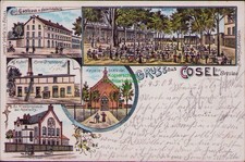 164132 AK Cosel bei Breslau Litho 1902 Gasthaus z.Heinrichsburg Kuhn's Korn-Bren
