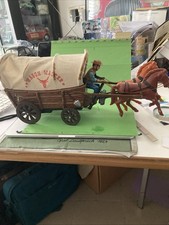 Kutsche TM Japan Wagon Master Zweispänner Cowboy Planwagen 60er Modern Tin Toys