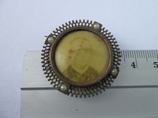 Kleine antike Foto Brosche mit