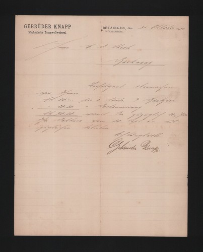 Betzingen brief 1903 - betzingen,,
