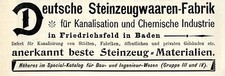 DEUTSCHE STEINZEUGWAAREN-FABRIK Friedrichsfeld Historische Reklame von 1896