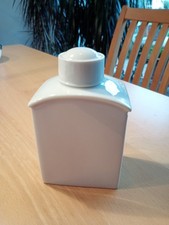 Teedose Hutschenreuther Porzellan, weiß, wie neu, H:13,5cm, B:8,5cm
