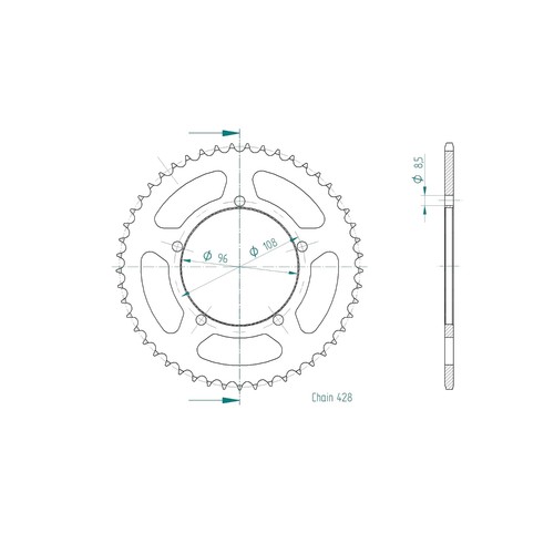 Tooth sprocket pitch - tooth,