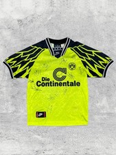 SELTEN! Nike Premier 1993 / 94 BVB Borussia Dortmund Trikot Signiert Herren Neon