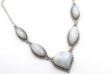 Halskette 925 Sterling SILBER silver argento Mondstein argent necklace Collier