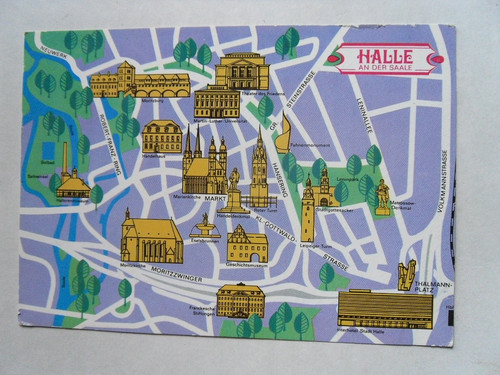 Halle saale zentrum markt - ak,