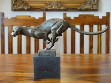 Bronze marmor jaguar statue - +,