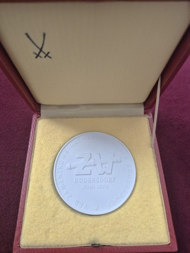 Ddr porzellan medaille - porzellan,