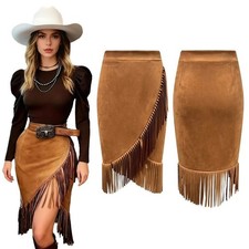 Damen wildleder rock knielang - damen,
