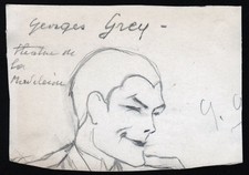 Georges Grey acteur actor Film Portrait drawing dessin van Caulaert 1935