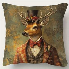 Herbst Winter Luxus Deko Kissen 45 cm passt zu Kare Geschenk Hirsch elegant Anzu