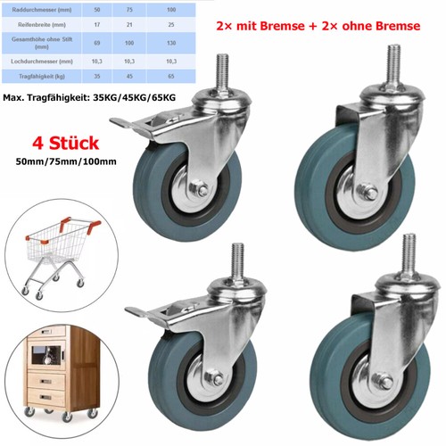 Lenkrollen mit gewindestift - 4x,