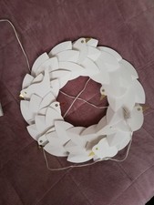 Deko Kranz Shabby von Ikea Zustand Top Farbe Weiß Vögel für Batterien 6 h Timer 