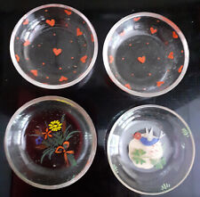 4x Salzfass Glasgefäß salt Salznapf Lübecker Kunstgewerbe Gertrud Werner Malerei