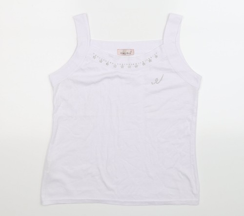 Guodil damen basic - tank, weiß