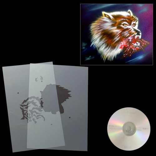 Schablone agressiver wolfskopf - schablone,