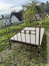 Englisches  Guss Eisenbett Messing Victorian Original Antik Double Restauriert