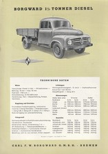 Prospekt LKW Borgward 1 1/2
