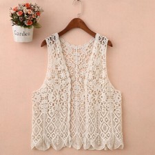 Retro Damen Häkel Weste Hohl