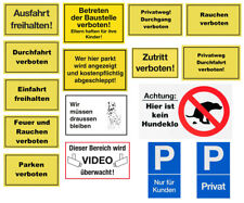 Hinweisschild Rauchen Parken betreten Grundstück Zutritt verboten Videoüberwacht