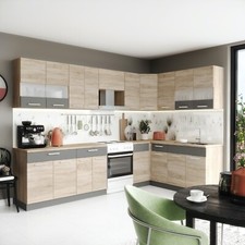 Küchenzeile Eckküche Winkel Küche Einbauküche ALINA Sonoma Eiche 180x300 cm