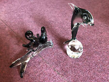 Murano (?) Glasfiguren. Delphin, Schwäne