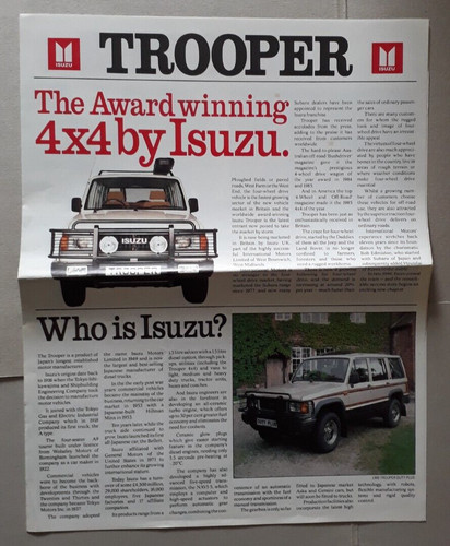 Isuzu trooper prospekt 1987 - prospekt, um