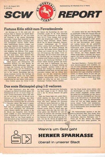 Fussball programmheft 76 - , 75/76