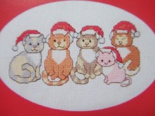 Stickvorlagen "Weihnachtstiere -Katzen-Mäuse.." 6 Kreuzstichmotive Karen Brittan