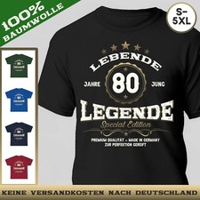 T-Shirt Herren 80. Geburtstag Geschenk Lebende Legende Original S-5XL