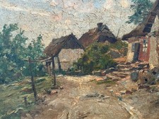 ALTES ÖLGEMÄLDE BAUERNHOF IN