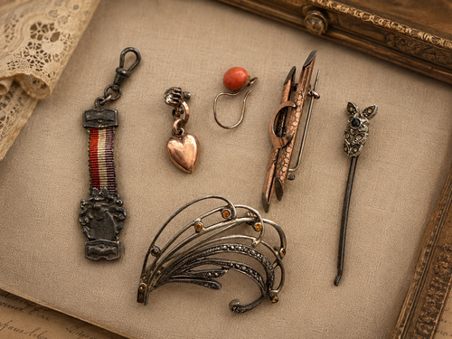 Biedermeier konvolut schmuck - biedermeier,
