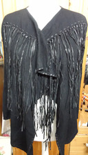 Jacke,mit Fransen,schwarz,Zara Knit, M,38,40