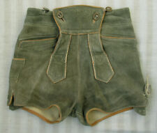 GRAUGRÜNE LEDERHOSE - KRACHLEDERNE - PFADFINDER - VINTAGE - BW 32-35 cm - GR. XS