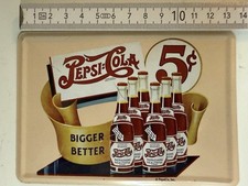 Blechschild Werbung Pepsi Cola, ca 10x14 cm