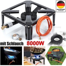 Gaskocher Hockerkocher Economic 8 KW DE/AT 155 cm Schlauch 50 mBar Regler NEU