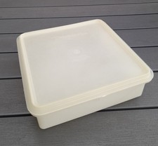 Tupperware Vintage Large Square Keeper  Servierplatte transparent - 25x25x8