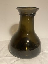 Waldglas ? Flasche braun alt mit Boden Abriss antik aus Nachlass